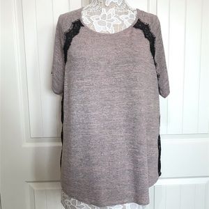 5/$25 Lane Bryant Pink and Black Lace Blouse